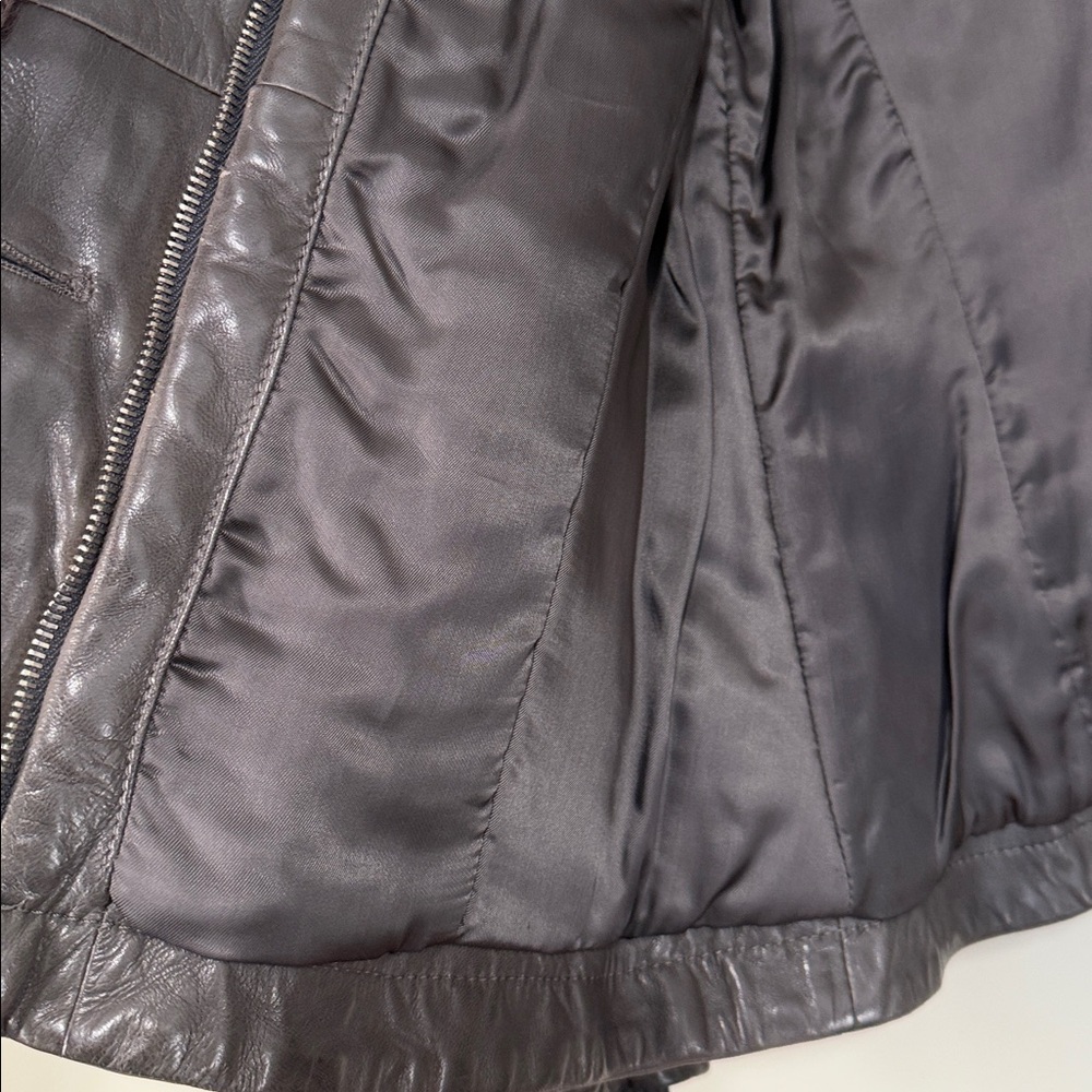 Peuterey "CINDI' taupe Gray leather jacket size 48 - Picture 14 of 14
